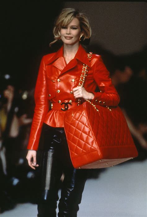 claudia schiffer chanel 90s|Claudia Schiffer 90s fashion.